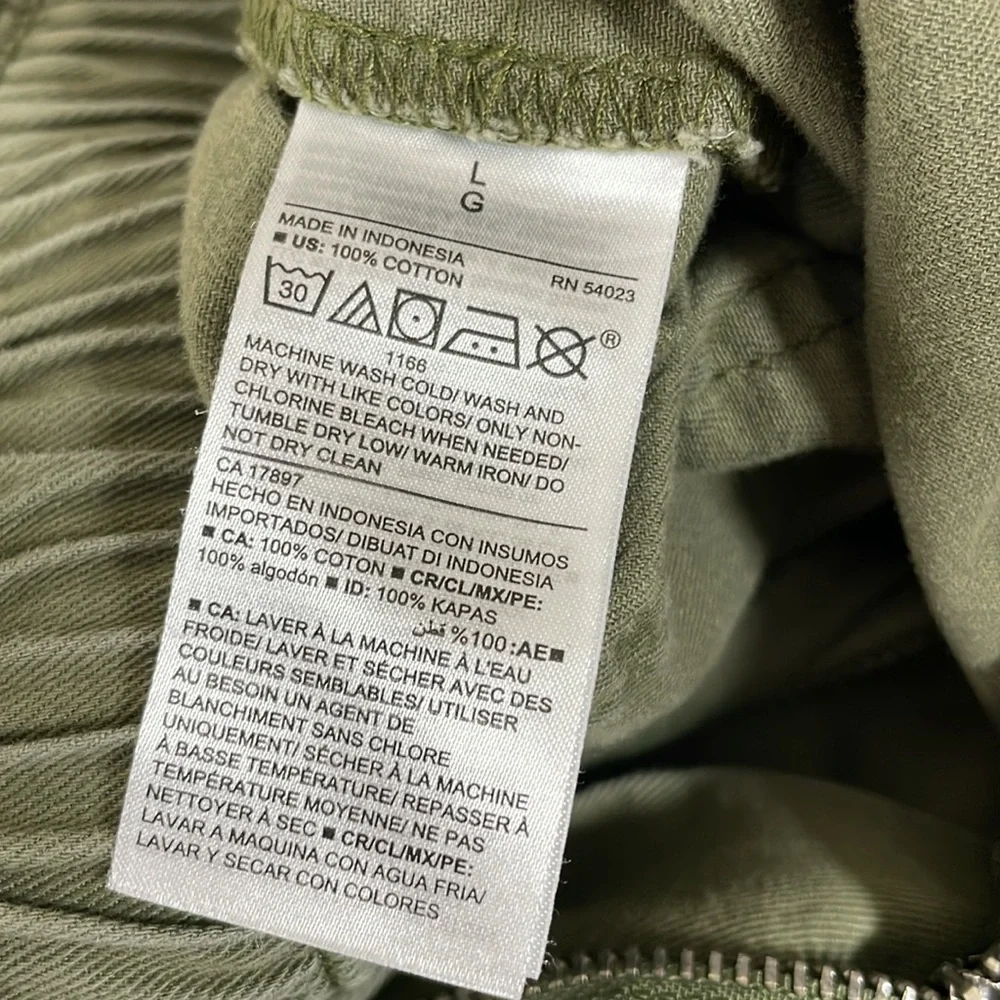 OLD NAVY Women’s Olive Paper Bag Elastic Waist Button Pockets LG Shorts‎ Casual - Picture 8 of 11